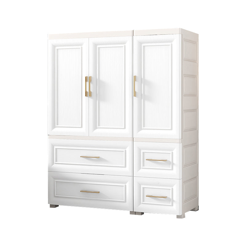 Contemporary White Storage Cabinet Bedroom Plastic Cabinet with Drawers 34"L x 14"W x 43"H 3 Clearhalo 'Armoires & Wardrobes' 'armoires_wardrobes' 'Bedroom Furniture' 'furn' 'furn_armoires_wardrobes' 'Furniture' 6611785