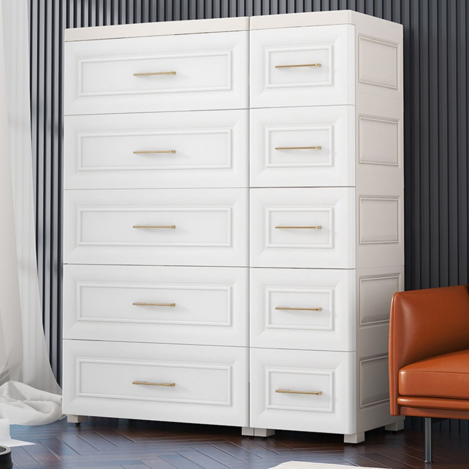 Contemporary White Storage Cabinet Bedroom Plastic Cabinet with Drawers Clearhalo 'Armoires & Wardrobes' 'armoires_wardrobes' 'Bedroom Furniture' 'furn' 'furn_armoires_wardrobes' 'Furniture' 6611788