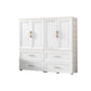 Contemporary White Storage Cabinet Bedroom Plastic Cabinet with Drawers 45"L x 14"W x 43"H 4 Clearhalo 'Armoires & Wardrobes' 'armoires_wardrobes' 'Bedroom Furniture' 'furn' 'furn_armoires_wardrobes' 'Furniture' 6611789