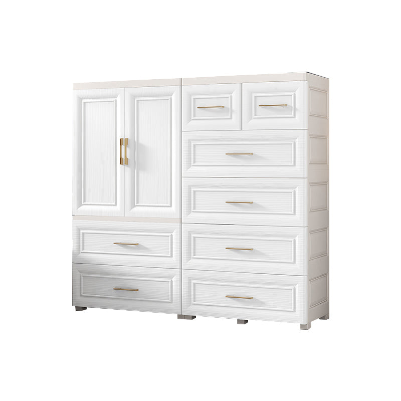 Contemporary White Storage Cabinet Bedroom Plastic Cabinet with Drawers 2 Clearhalo 'Armoires & Wardrobes' 'armoires_wardrobes' 'Bedroom Furniture' 'furn' 'furn_armoires_wardrobes' 'Furniture' 6611791