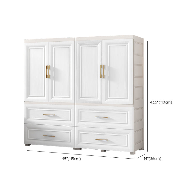 Contemporary White Storage Cabinet Bedroom Plastic Cabinet with Drawers Clearhalo 'Armoires & Wardrobes' 'armoires_wardrobes' 'Bedroom Furniture' 'furn' 'furn_armoires_wardrobes' 'Furniture' 6611800