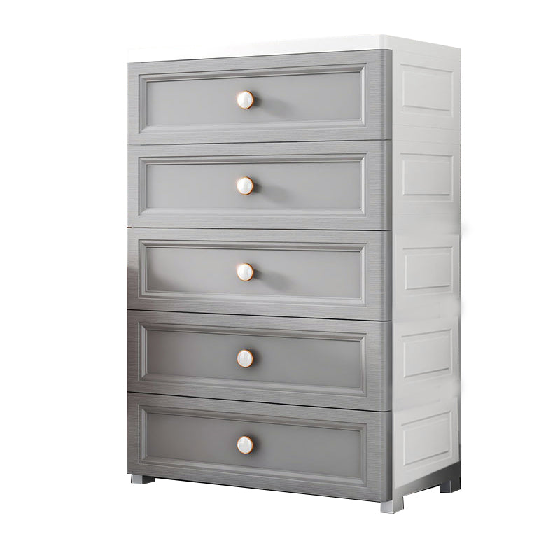 Plastic Contemporary Bedroom Cabinet Matte Finish Storage Cabinet with Drawers Grey 5 Clearhalo 'Armoires & Wardrobes' 'armoires_wardrobes' 'Bedroom Furniture' 'furn' 'furn_armoires_wardrobes' 'Furniture' 6611838