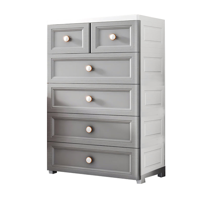 Plastic Contemporary Bedroom Cabinet Matte Finish Storage Cabinet with Drawers Grey 6 Clearhalo 'Armoires & Wardrobes' 'armoires_wardrobes' 'Bedroom Furniture' 'furn' 'furn_armoires_wardrobes' 'Furniture' 6611839