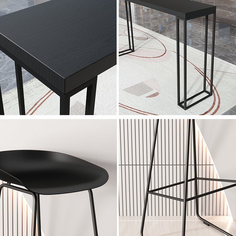 Industrial Bar Stool and Table Set Black 1/2/5 Pieces Pub Dining Set Clearhalo 'Bar Furniture' 'furn' 'furn_home_bar_bar_sets' 'Furniture' 'Home Bars & Bar Sets' 'home_bar_bar_sets' 'Kitchen & Dining Furniture' 6611954