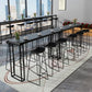 Industrial Bar Stool and Table Set Black 1/2/5 Pieces Pub Dining Set Clearhalo 'Bar Furniture' 'furn' 'furn_home_bar_bar_sets' 'Furniture' 'Home Bars & Bar Sets' 'home_bar_bar_sets' 'Kitchen & Dining Furniture' 6611956