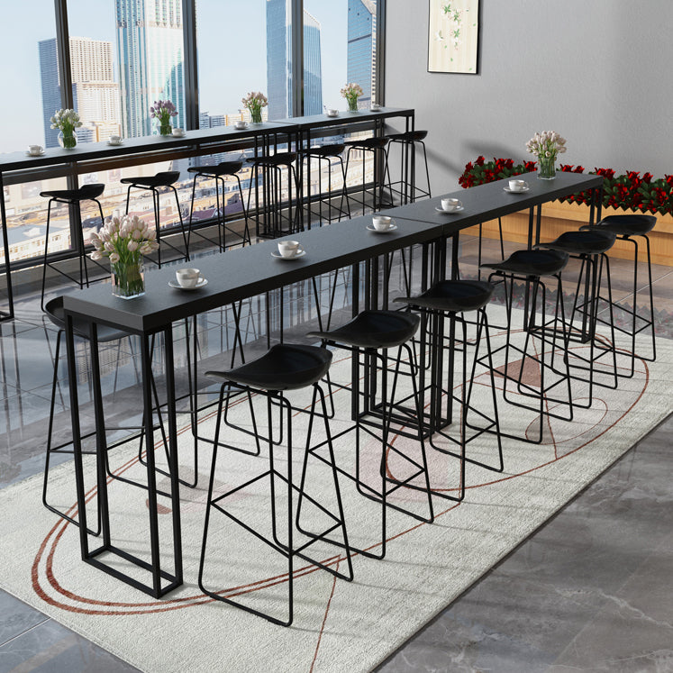 Industrial Bar Stool and Table Set Black 1/2/5 Pieces Pub Dining Set Clearhalo 'Bar Furniture' 'furn' 'furn_home_bar_bar_sets' 'Furniture' 'Home Bars & Bar Sets' 'home_bar_bar_sets' 'Kitchen & Dining Furniture' 6611956