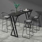 1/5 Pieces Bar Stool and Table Set Rectangular Modern Pub Table Set 5 Pieces: White-Black Table , 4 Black Bar Stools Clearhalo 'Bar Furniture' 'furn' 'furn_home_bar_bar_sets' 'Furniture' 'Home Bars & Bar Sets' 'home_bar_bar_sets' 'Kitchen & Dining Furniture' 6611971