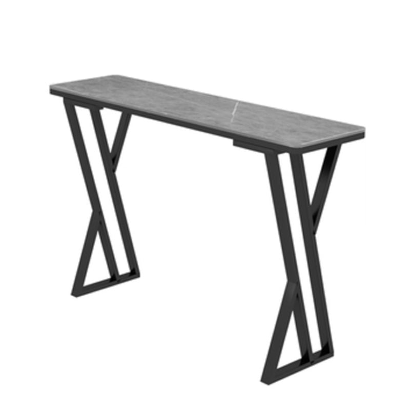 1/5 Pieces Bar Stool and Table Set Rectangular Modern Pub Table Set Gray Black 78.7"L x 15.7"W Clearhalo 'Bar Furniture' 'furn' 'furn_home_bar_bar_sets' 'Furniture' 'Home Bars & Bar Sets' 'home_bar_bar_sets' 'Kitchen & Dining Furniture' 6611975