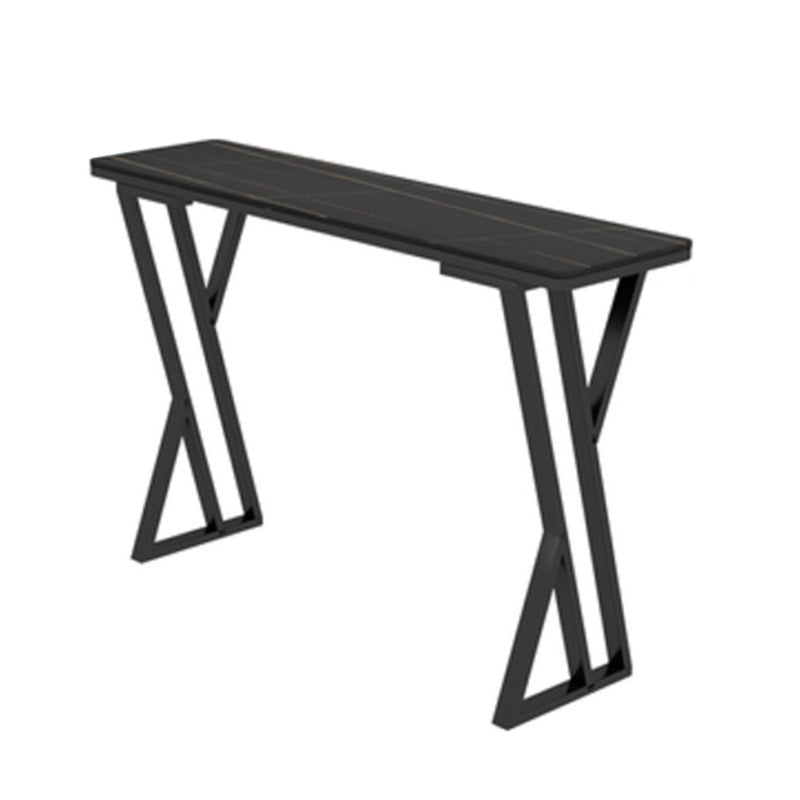 1/5 Pieces Bar Stool and Table Set Rectangular Modern Pub Table Set Black 79"L x 16"W Clearhalo 'Bar Furniture' 'furn' 'furn_home_bar_bar_sets' 'Furniture' 'Home Bars & Bar Sets' 'home_bar_bar_sets' 'Kitchen & Dining Furniture' 6611976