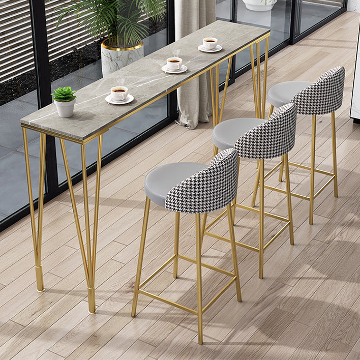 Glam Rectangular Counter Height Pub Set 1/4 Pieces Table and Stool Set Clearhalo 'Bar Furniture' 'furn' 'furn_home_bar_bar_sets' 'Furniture' 'Home Bars & Bar Sets' 'home_bar_bar_sets' 'Kitchen & Dining Furniture' 6612023