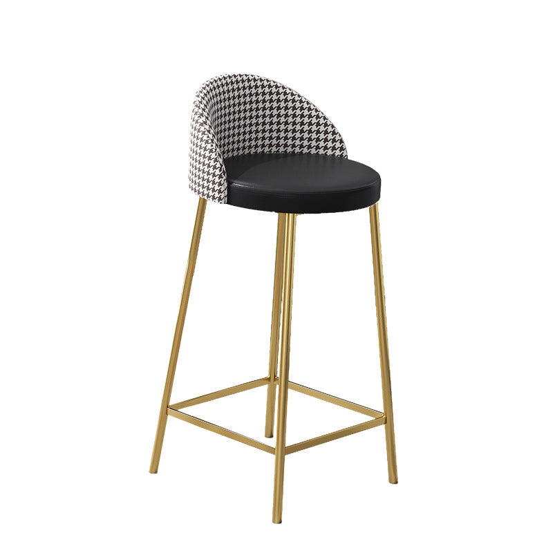 Glam Rectangular Counter Height Pub Set 1/4 Pieces Table and Stool Set Gold Orange Chair (Single) Clearhalo 'Bar Furniture' 'furn' 'furn_home_bar_bar_sets' 'Furniture' 'Home Bars & Bar Sets' 'home_bar_bar_sets' 'Kitchen & Dining Furniture' 6612028