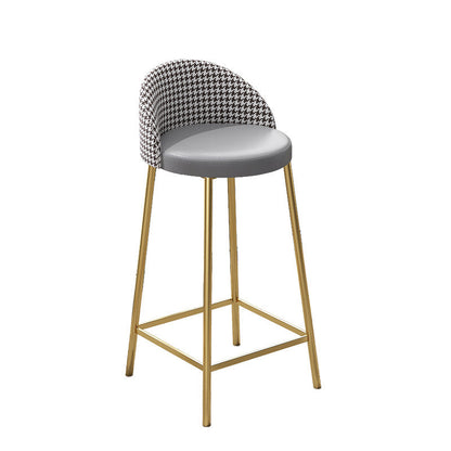 Glam Rectangular Counter Height Pub Set 1/4 Pieces Table and Stool Set Gold Gray 29.5"H Stool (Single) Clearhalo 'Bar Furniture' 'furn' 'furn_home_bar_bar_sets' 'Furniture' 'Home Bars & Bar Sets' 'home_bar_bar_sets' 'Kitchen & Dining Furniture' 6612030