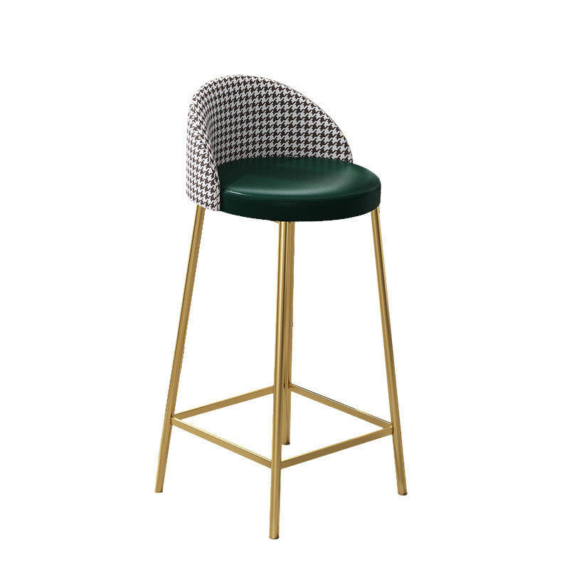 Glam Rectangular Counter Height Pub Set 1/4 Pieces Table and Stool Set Gold Green 29.5"H Stool (Single) Clearhalo 'Bar Furniture' 'furn' 'furn_home_bar_bar_sets' 'Furniture' 'Home Bars & Bar Sets' 'home_bar_bar_sets' 'Kitchen & Dining Furniture' 6612033