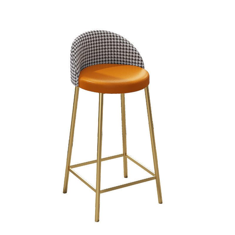 Glam Rectangular Counter Height Pub Set 1/4 Pieces Table and Stool Set 30"H Black Orange Chair (Single) Clearhalo 'Bar Furniture' 'furn' 'furn_home_bar_bar_sets' 'Furniture' 'Home Bars & Bar Sets' 'home_bar_bar_sets' 'Kitchen & Dining Furniture' 6612034