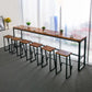 Solid Wood Table and Stool Set 1/2/7 Pieces Counter Height Pub Set 7 Pieces: Table, 6 Stools Clearhalo 'Bar Furniture' 'furn' 'furn_home_bar_bar_sets' 'Furniture' 'Home Bars & Bar Sets' 'home_bar_bar_sets' 'Kitchen & Dining Furniture' 6612048