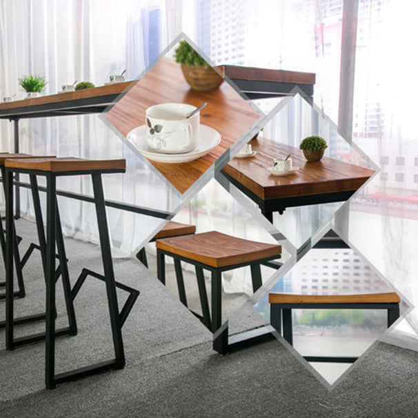 Solid Wood Table and Stool Set 1/2/7 Pieces Counter Height Pub Set Clearhalo 'Bar Furniture' 'furn' 'furn_home_bar_bar_sets' 'Furniture' 'Home Bars & Bar Sets' 'home_bar_bar_sets' 'Kitchen & Dining Furniture' 6612053