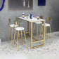Glam Pub Table Set 1/3/5 Pieces Faux Marble Bar Table with Stools Clearhalo 'Bar Furniture' 'furn' 'furn_home_bar_bar_sets' 'Furniture' 'Home Bars & Bar Sets' 'home_bar_bar_sets' 'Kitchen & Dining Furniture' 6612064