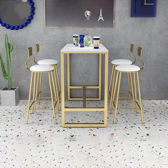 Glam Pub Table Set 1/3/5 Pieces Faux Marble Bar Table with Stools Clearhalo 'Bar Furniture' 'furn' 'furn_home_bar_bar_sets' 'Furniture' 'Home Bars & Bar Sets' 'home_bar_bar_sets' 'Kitchen & Dining Furniture' 6612065