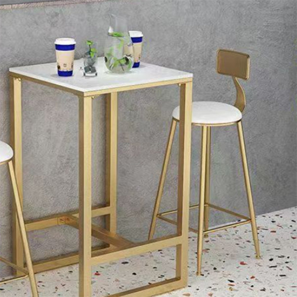 Glam Pub Table Set 1/3/5 Pieces Faux Marble Bar Table with Stools Clearhalo 'Bar Furniture' 'furn' 'furn_home_bar_bar_sets' 'Furniture' 'Home Bars & Bar Sets' 'home_bar_bar_sets' 'Kitchen & Dining Furniture' 6612069