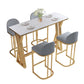 Glam Rectangle Pub Table Set 1/2/5 Pieces Faux Marble Pub Set for Indoor 5 Pieces: Table, 4 Stools Clearhalo 'Bar Furniture' 'furn' 'furn_home_bar_bar_sets' 'Furniture' 'Home Bars & Bar Sets' 'home_bar_bar_sets' 'Kitchen & Dining Furniture' 6612078