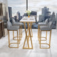 Glam Rectangle Pub Table Set 1/2/5 Pieces Faux Marble Pub Set for Indoor Clearhalo 'Bar Furniture' 'furn' 'furn_home_bar_bar_sets' 'Furniture' 'Home Bars & Bar Sets' 'home_bar_bar_sets' 'Kitchen & Dining Furniture' 6612080