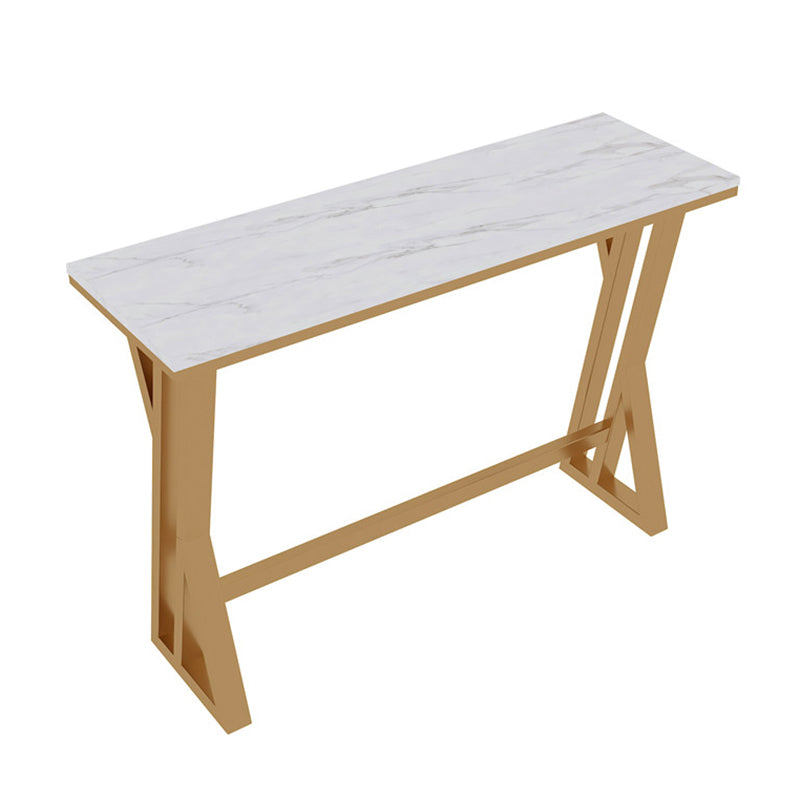 Glam Rectangle Pub Table Set 1/2/5 Pieces Faux Marble Pub Set for Indoor White 126"L x 16"W Clearhalo 'Bar Furniture' 'furn' 'furn_home_bar_bar_sets' 'Furniture' 'Home Bars & Bar Sets' 'home_bar_bar_sets' 'Kitchen & Dining Furniture' 6612085