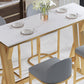 Glam Rectangle Pub Table Set 1/2/5 Pieces Faux Marble Pub Set for Indoor Clearhalo 'Bar Furniture' 'furn' 'furn_home_bar_bar_sets' 'Furniture' 'Home Bars & Bar Sets' 'home_bar_bar_sets' 'Kitchen & Dining Furniture' 6612089