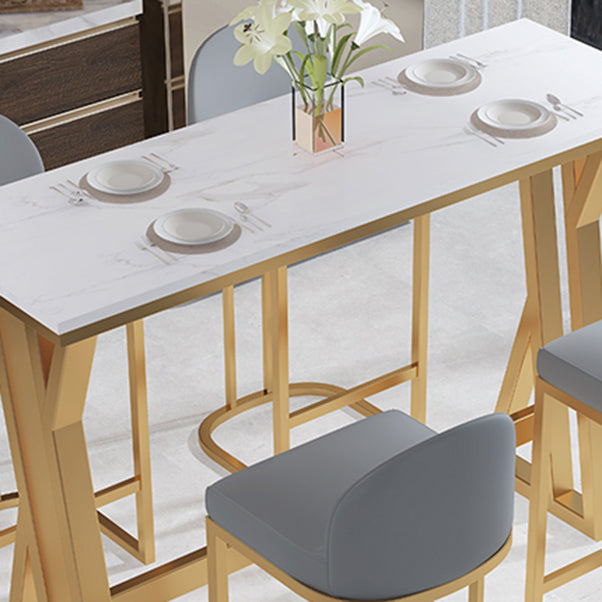 Glam Rectangle Pub Table Set 1/2/5 Pieces Faux Marble Pub Set for Indoor Clearhalo 'Bar Furniture' 'furn' 'furn_home_bar_bar_sets' 'Furniture' 'Home Bars & Bar Sets' 'home_bar_bar_sets' 'Kitchen & Dining Furniture' 6612089