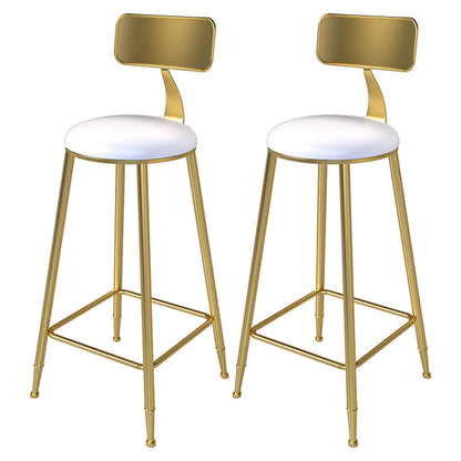 Faux Marble Counter Height Pub Set 1/2/5 Pieces Pub Table Set White-Gold 30"H Stools (Set of 2) Clearhalo 'Bar Furniture' 'furn' 'furn_home_bar_bar_sets' 'Furniture' 'Home Bars & Bar Sets' 'home_bar_bar_sets' 'Kitchen & Dining Furniture' 6612111
