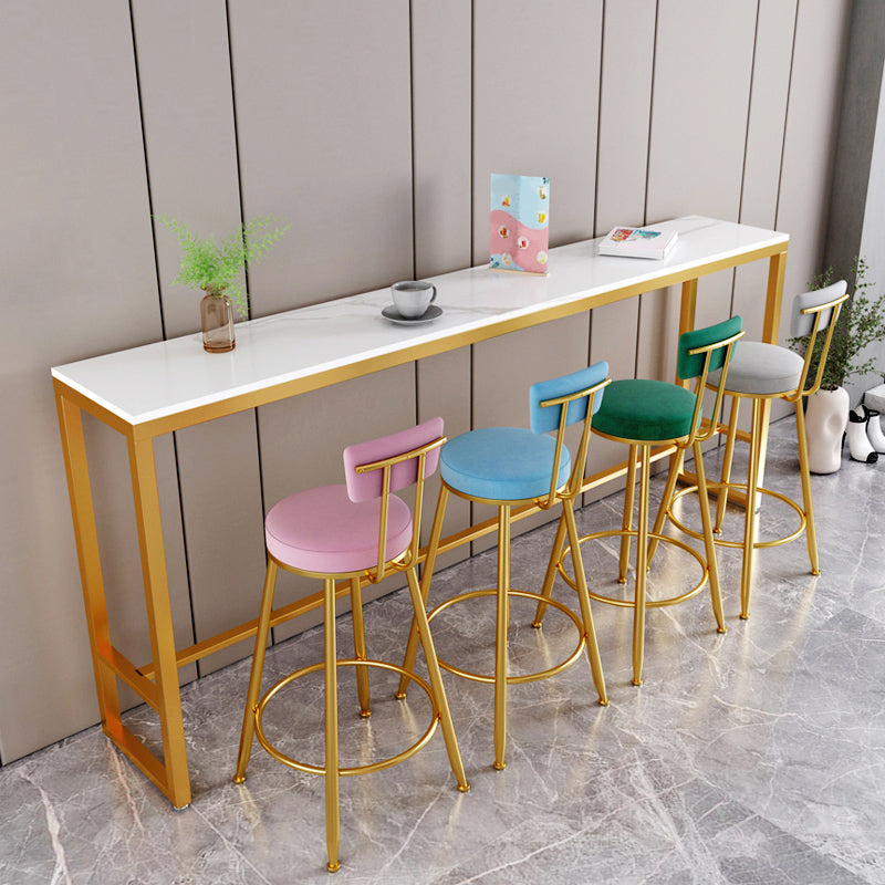 Faux Marble Counter Height Pub Set 1/2/5 Pieces Pub Table Set 5 Pieces: Table , 1Gray + 1 Pink + 1 Green + 1 Blue Bar Stool Clearhalo 'Bar Furniture' 'furn' 'furn_home_bar_bar_sets' 'Furniture' 'Home Bars & Bar Sets' 'home_bar_bar_sets' 'Kitchen & Dining Furniture' 6612115