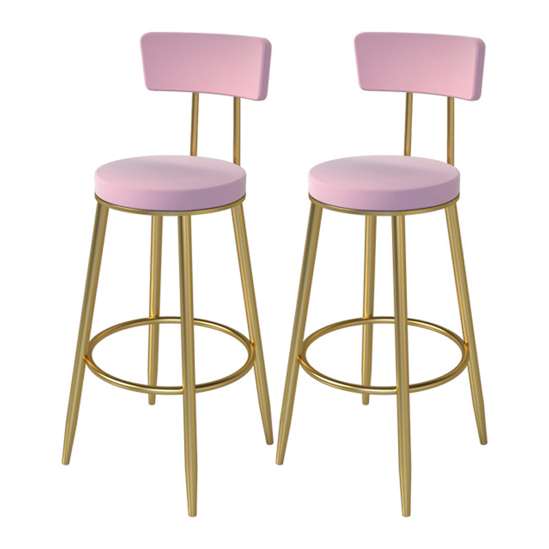 Faux Marble Counter Height Pub Set 1/2/5 Pieces Pub Table Set Pink 30"H Stools (Set of 2) Clearhalo 'Bar Furniture' 'furn' 'furn_home_bar_bar_sets' 'Furniture' 'Home Bars & Bar Sets' 'home_bar_bar_sets' 'Kitchen & Dining Furniture' 6612119