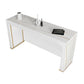 Contemporary Stone Pub Dining Set 1/2/3 Pieces Counter Table with Upholstered Stools White 71"L x 16"W Clearhalo 'Bar Furniture' 'furn' 'furn_home_bar_bar_sets' 'Furniture' 'Home Bars & Bar Sets' 'home_bar_bar_sets' 'Kitchen & Dining Furniture' 6612219