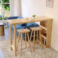 Ensemble de table de pub rectangulaire en bois massif, table et tabourets 1/2/3 pièces