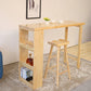 Ensemble de table de pub rectangulaire en bois massif, table et tabourets 1/2/3 pièces