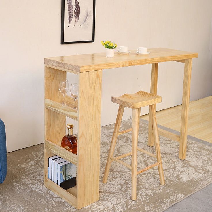 Ensemble de table de pub rectangulaire en bois massif, table et tabourets 1/2/3 pièces