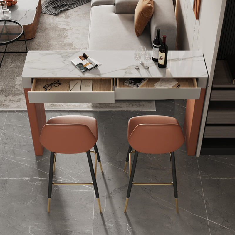 Orange Bar Stool and Table Set Contemporary 1/2/3 Pieces Bar Table Set Clearhalo 'Bar Furniture' 'furn' 'furn_home_bar_bar_sets' 'Furniture' 'Home Bars & Bar Sets' 'home_bar_bar_sets' 'Kitchen & Dining Furniture' 6612291
