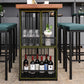 Modern Bar Table Set 1/7 Pieces Solid Wood Counter Table with Upholstered Stools Clearhalo 'Bar Furniture' 'furn' 'furn_home_bar_bar_sets' 'Furniture' 'Home Bars & Bar Sets' 'home_bar_bar_sets' 'Kitchen & Dining Furniture' 6612310