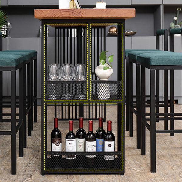 Modern Bar Table Set 1/7 Pieces Solid Wood Counter Table with Upholstered Stools Clearhalo 'Bar Furniture' 'furn' 'furn_home_bar_bar_sets' 'Furniture' 'Home Bars & Bar Sets' 'home_bar_bar_sets' 'Kitchen & Dining Furniture' 6612310