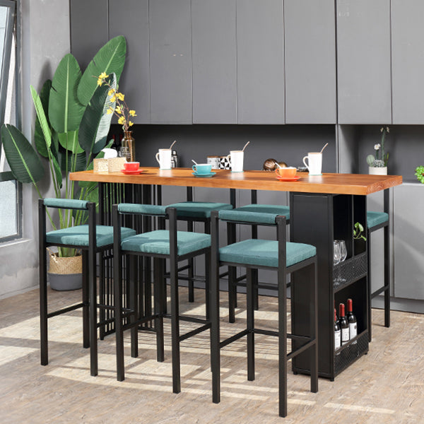 Modern Bar Table Set 1/7 Pieces Solid Wood Counter Table with Upholstered Stools Clearhalo 'Bar Furniture' 'furn' 'furn_home_bar_bar_sets' 'Furniture' 'Home Bars & Bar Sets' 'home_bar_bar_sets' 'Kitchen & Dining Furniture' 6612314