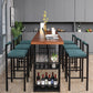 Modern Bar Table Set 1/7 Pieces Solid Wood Counter Table with Upholstered Stools Clearhalo 'Bar Furniture' 'furn' 'furn_home_bar_bar_sets' 'Furniture' 'Home Bars & Bar Sets' 'home_bar_bar_sets' 'Kitchen & Dining Furniture' 6612316