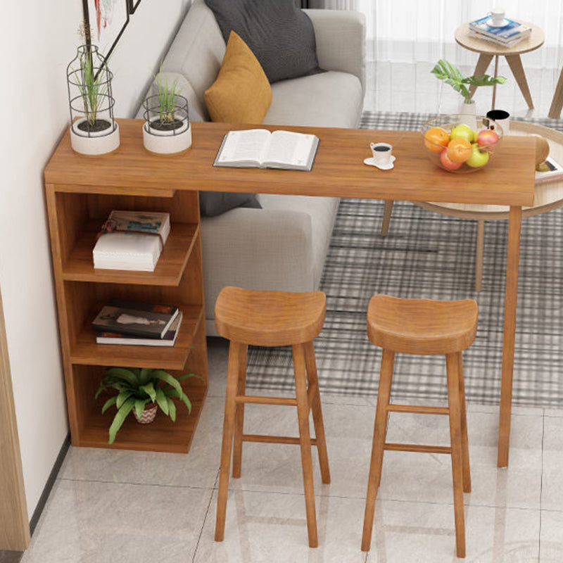 Brown Bar Stool and Table Set 1/3 Pieces Solid Wood Pub Dining Set Clearhalo 'Bar Furniture' 'furn' 'furn_home_bar_bar_sets' 'Furniture' 'Home Bars & Bar Sets' 'home_bar_bar_sets' 'Kitchen & Dining Furniture' 6612338