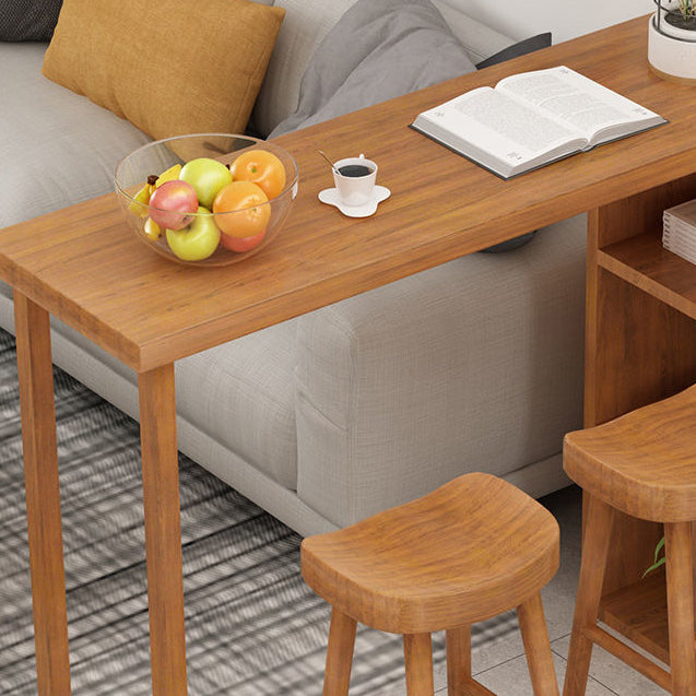 Brown Bar Stool and Table Set 1/3 Pieces Solid Wood Pub Dining Set Clearhalo 'Bar Furniture' 'furn' 'furn_home_bar_bar_sets' 'Furniture' 'Home Bars & Bar Sets' 'home_bar_bar_sets' 'Kitchen & Dining Furniture' 6612340