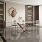 Glam Style Rectangle Table Set 1/2/5/7 Pieces Dining Set with Metal Legs 5 Pieces: Table, 4 Chairs Clearhalo 'Dining Room Sets' 'Dining Tables & Seating' 'dining_room_set' 'furn' 'furn_dining_room_set' 'Furniture' 'Kitchen & Dining Furniture' 6612414
