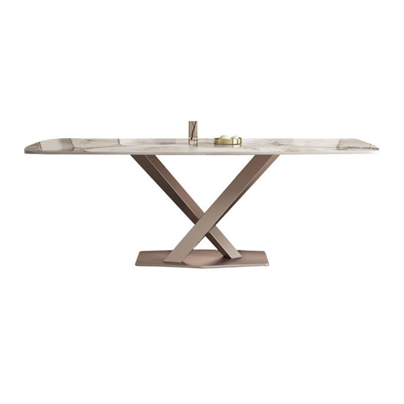 Glam Style Rectangle Table Set 1/2/5/7 Pieces Dining Set with Metal Legs Clearhalo 'Dining Room Sets' 'Dining Tables & Seating' 'dining_room_set' 'furn' 'furn_dining_room_set' 'Furniture' 'Kitchen & Dining Furniture' 6612416