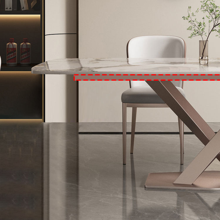 Glam Style Rectangle Table Set 1/2/5/7 Pieces Dining Set with Metal Legs Clearhalo 'Dining Room Sets' 'Dining Tables & Seating' 'dining_room_set' 'furn' 'furn_dining_room_set' 'Furniture' 'Kitchen & Dining Furniture' 6612418