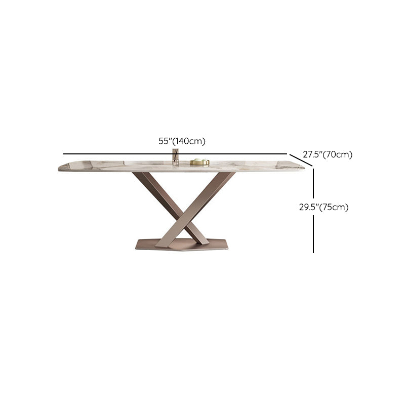 Glam Style Rectangle Table Set 1/2/5/7 Pieces Dining Set with Metal Legs Clearhalo 'Dining Room Sets' 'Dining Tables & Seating' 'dining_room_set' 'furn' 'furn_dining_room_set' 'Furniture' 'Kitchen & Dining Furniture' 6612423