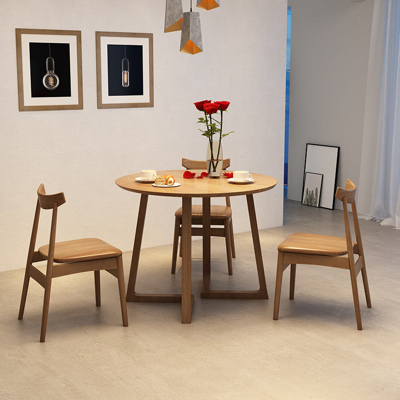 Moderne eetgelegenheid 1/2/4 PCS Massieve houten eettafel en stoelen in bruin