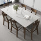 Modern 1/4/5/7 Pieces Furniture Stone Rectangle Dining Table Set in White 7 Pieces: Table, 6 Chairs Clearhalo 'Dining Room Sets' 'Dining Tables & Seating' 'dining_room_set' 'furn' 'furn_dining_room_set' 'Furniture' 'Kitchen & Dining Furniture' 6612445