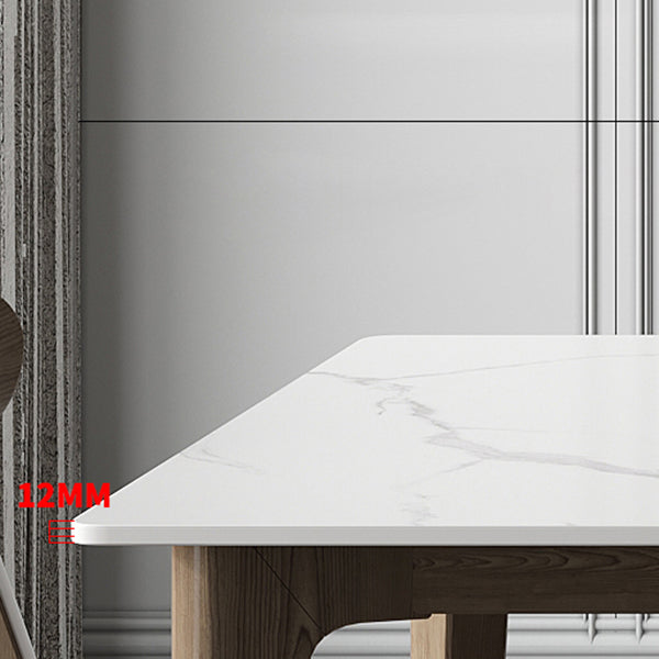 Modern 1/4/5/7 Pieces Furniture Stone Rectangle Dining Table Set in White Clearhalo 'Dining Room Sets' 'Dining Tables & Seating' 'dining_room_set' 'furn' 'furn_dining_room_set' 'Furniture' 'Kitchen & Dining Furniture' 6612451