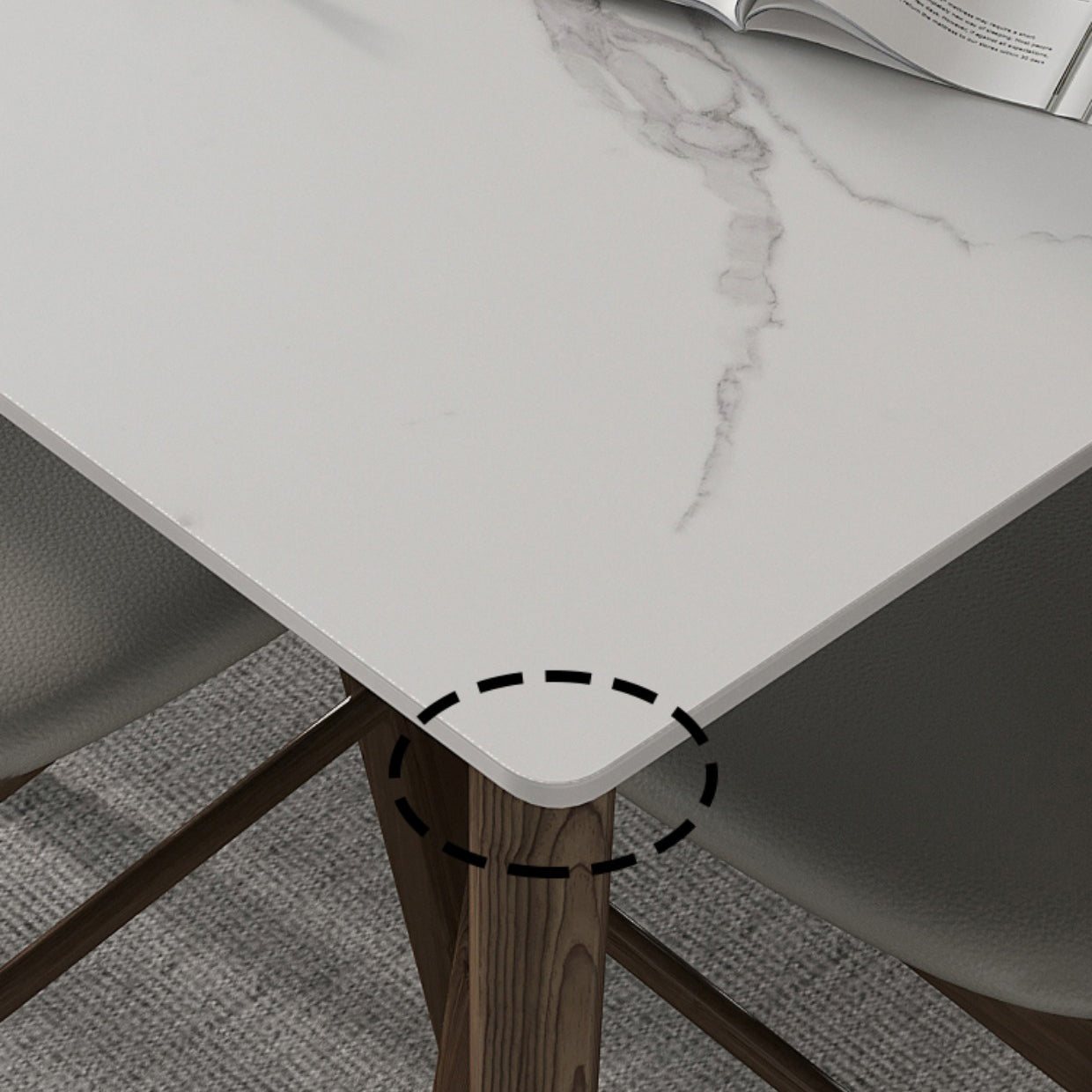 Modern 1/4/5/7 Pieces Furniture Stone Rectangle Dining Table Set in White Clearhalo 'Dining Room Sets' 'Dining Tables & Seating' 'dining_room_set' 'furn' 'furn_dining_room_set' 'Furniture' 'Kitchen & Dining Furniture' 6612452